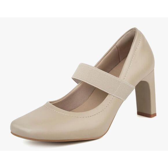 Benassal Womens Square Toe Mary Janes High Heels Dress Shoes -7 - Picture 1 of 8